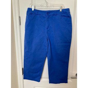 CROFT & BARROW STRETCH ROYAL BLUE CROP CAPRI PANTS - SIZE 14